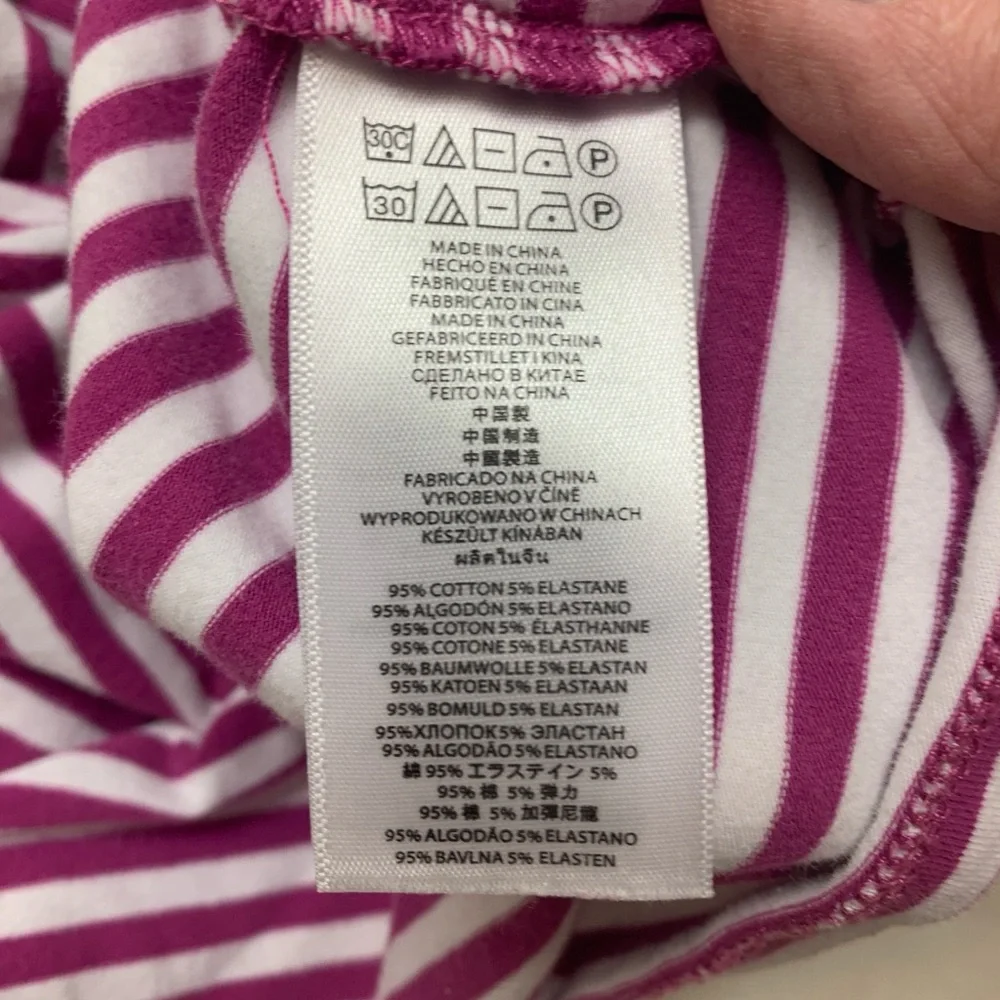 Michael Kors Purple and White Striped Short Sleeve Tee